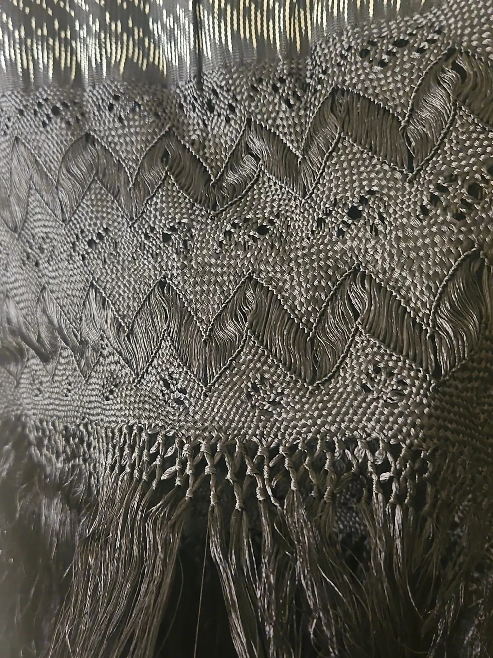 Black Fringed Shawl Scarf - Classic Women’s Accessory